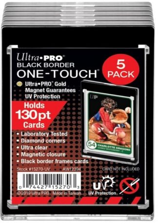One Touch - Black Border 130pt w/Magnetic Closure 5PK