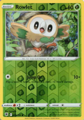 Pokemon TCG - Sword and Shield - Astral Radiance - #019/189 Rowlet - Reverse Holo Common (Mint/Near Mint)