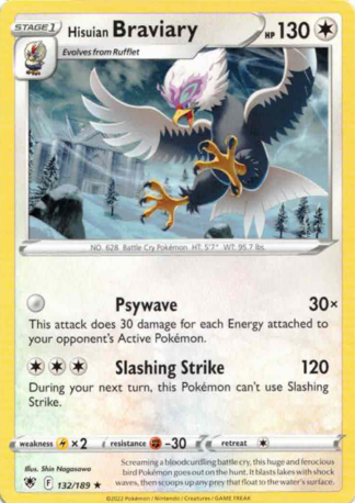 Pokemon TCG - Sword and Shield - Astral Radiance - #132/189 Hisuian Braviary - Non Holo Rare (Mint/Near Mint)